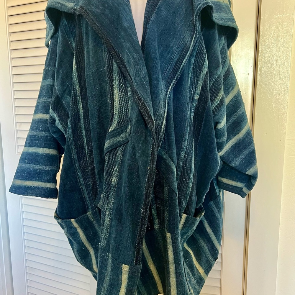 Vintage Artisanal Indigo-Dyed Shibori jacket